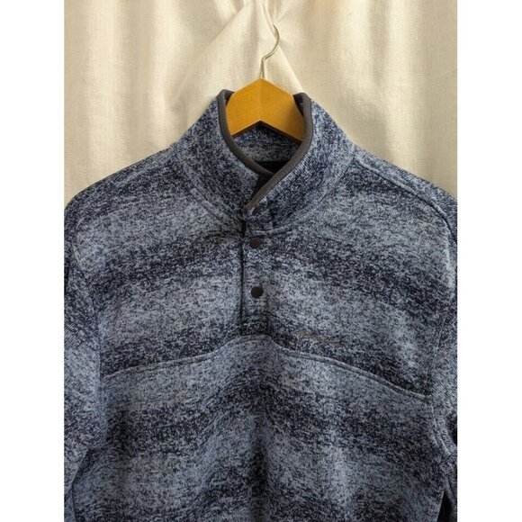 Eddie Bauer Men's Large Radiator Fleece Mock Neck Snap Pullover Blue G13 - Picture 3 of 9